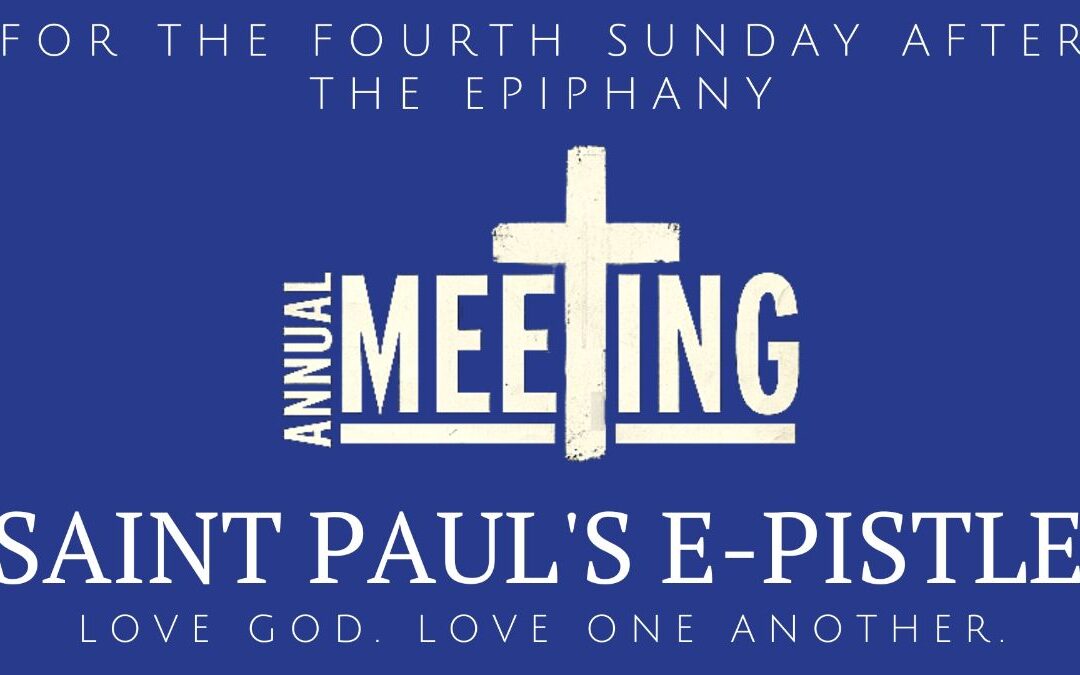 E-pistle for Sunday 29 Jan 2023