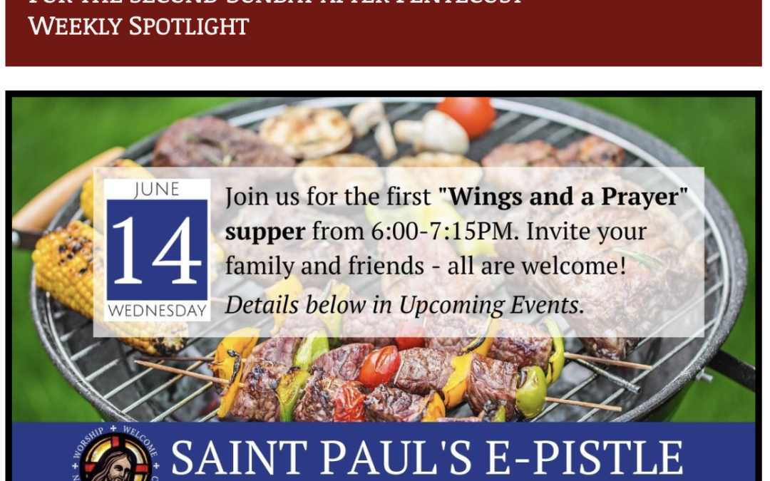 E-pistle for Sunday 11 June 2023