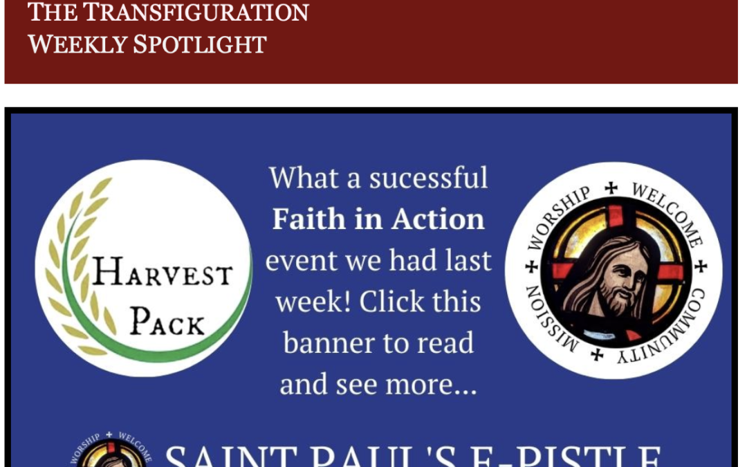 E-pistle for Sunday 6 August 2023