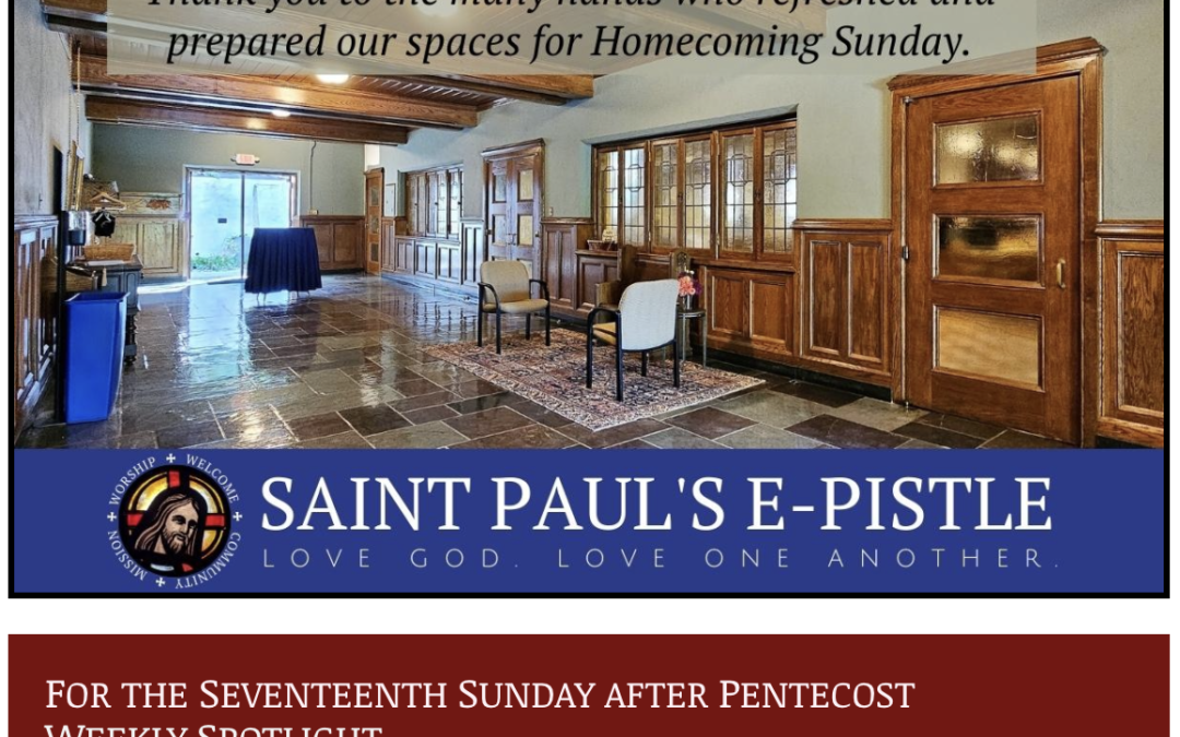 E-pistle for Sunday 24 September 2023