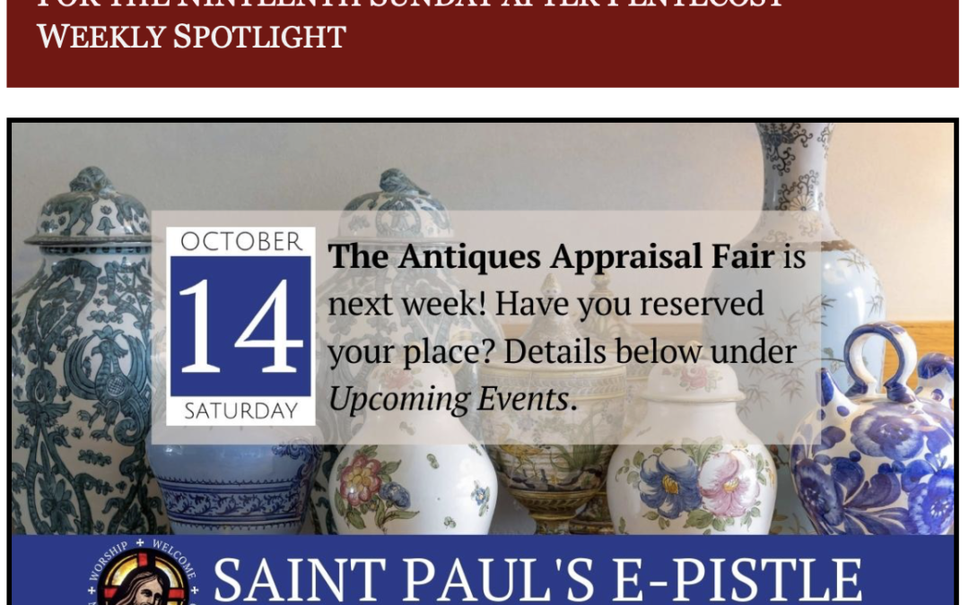 E-pistle for Sunday 08 October 2023