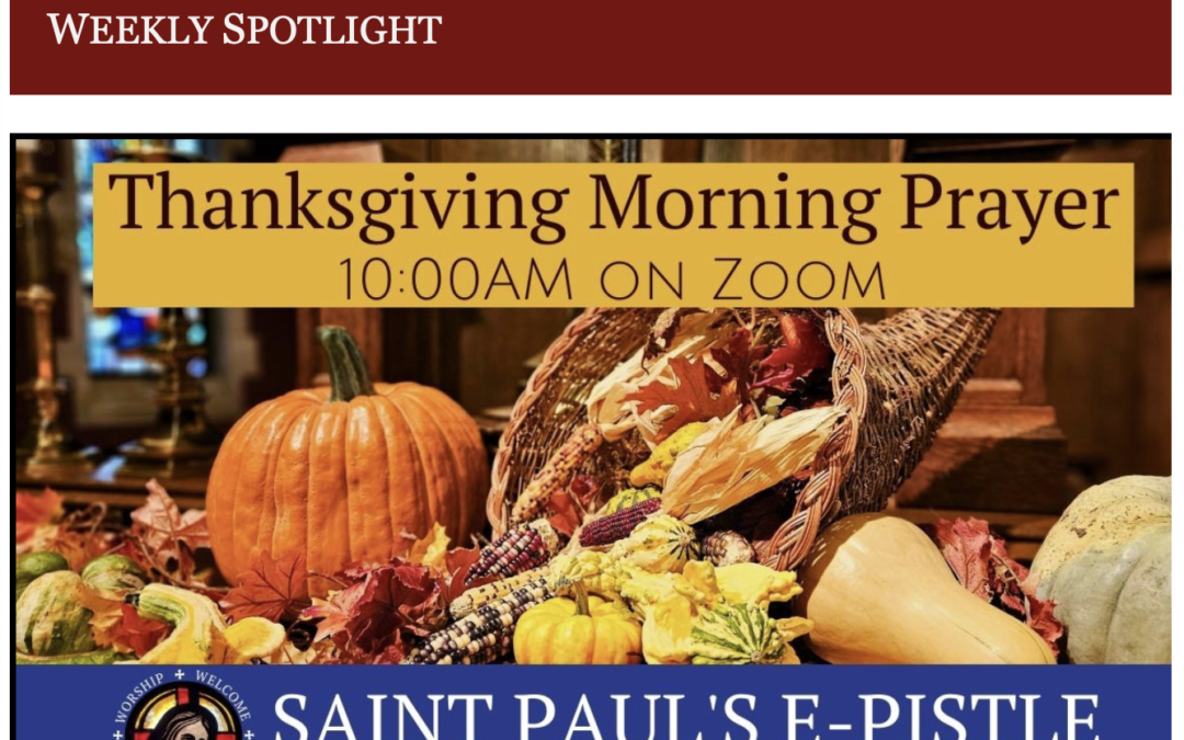 E-pistle for Sunday 19 November 2023