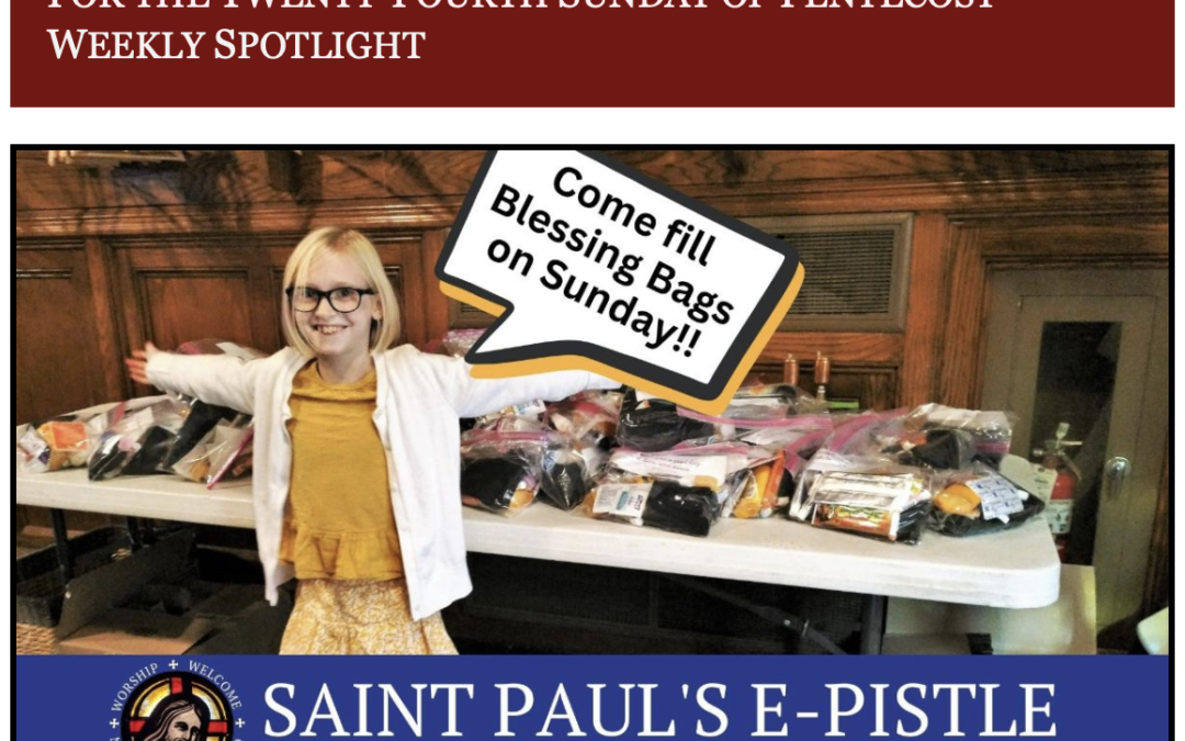 E-pistle for Sunday 12 November 2023