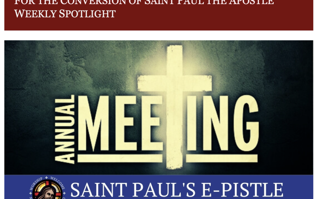 E-pistle for Sunday 28 January 2024