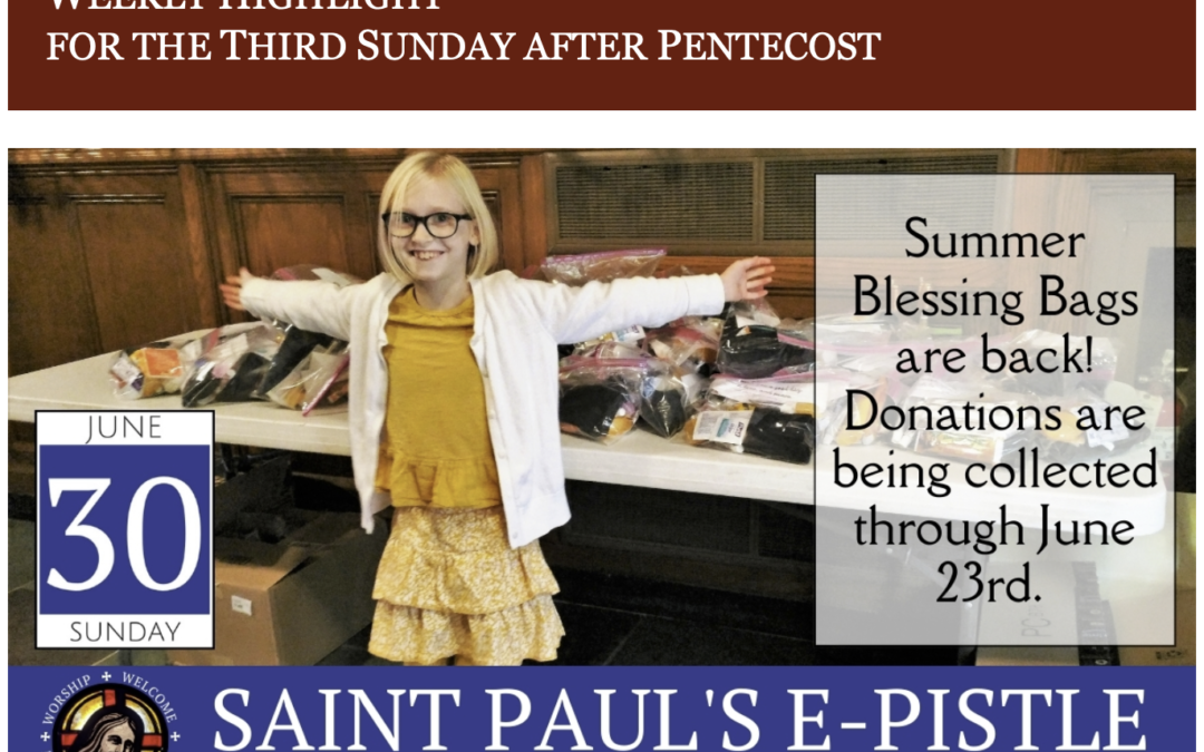 E-pistle for Sunday 09 June 2024