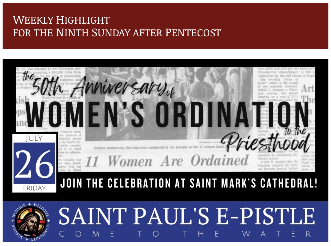 E-pistle for Sunday 21 July 2024