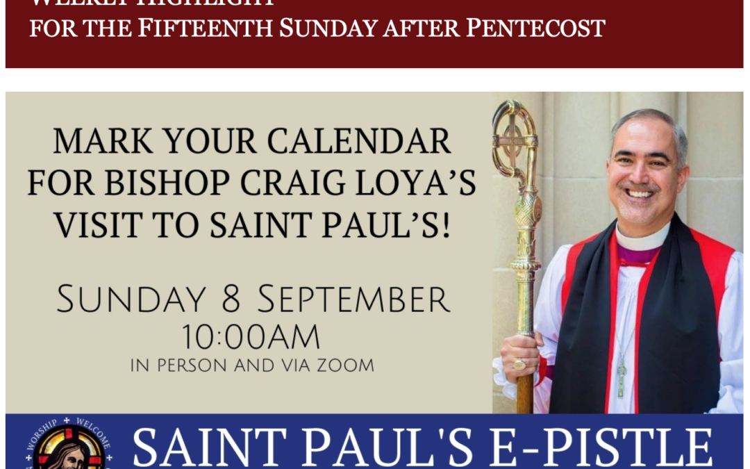 E-pistle for Sunday 08 Sept 2024