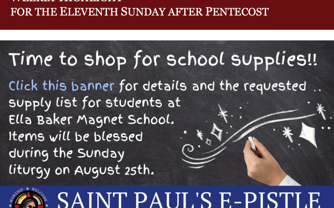 E-pistle for Sunday 04 Aug 2024