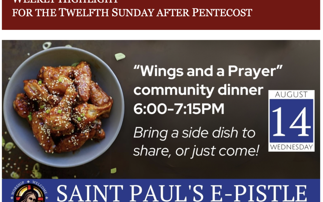 E-pistle for Sunday 18 Aug 2024