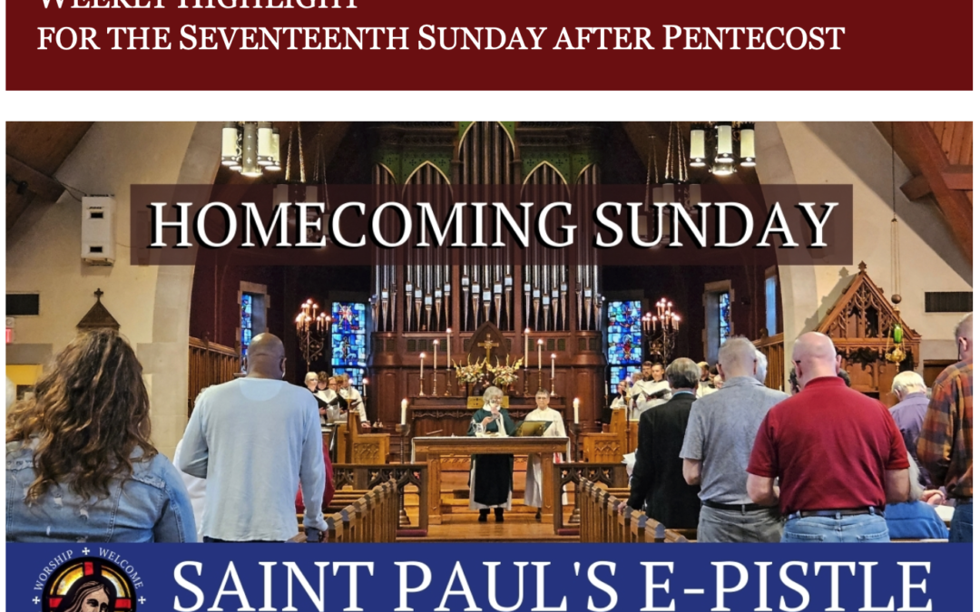 E-pistle for Sunday 15 Sept 2024