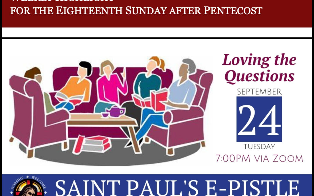 E-pistle for Sunday 22 Sept 2024