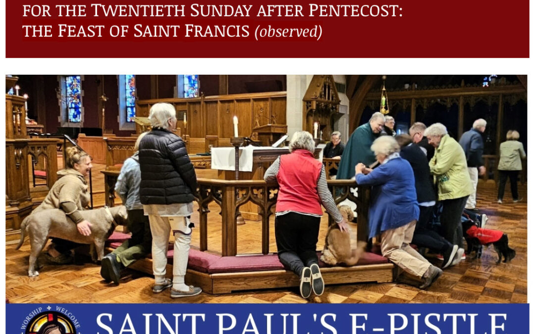 E-pistle for Sunday 06 Oct 2024