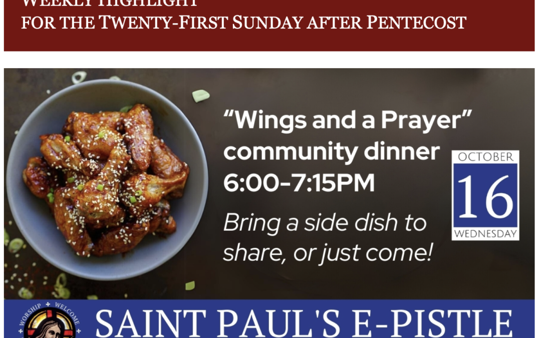 E-pistle for Sunday 13 Oct 2024