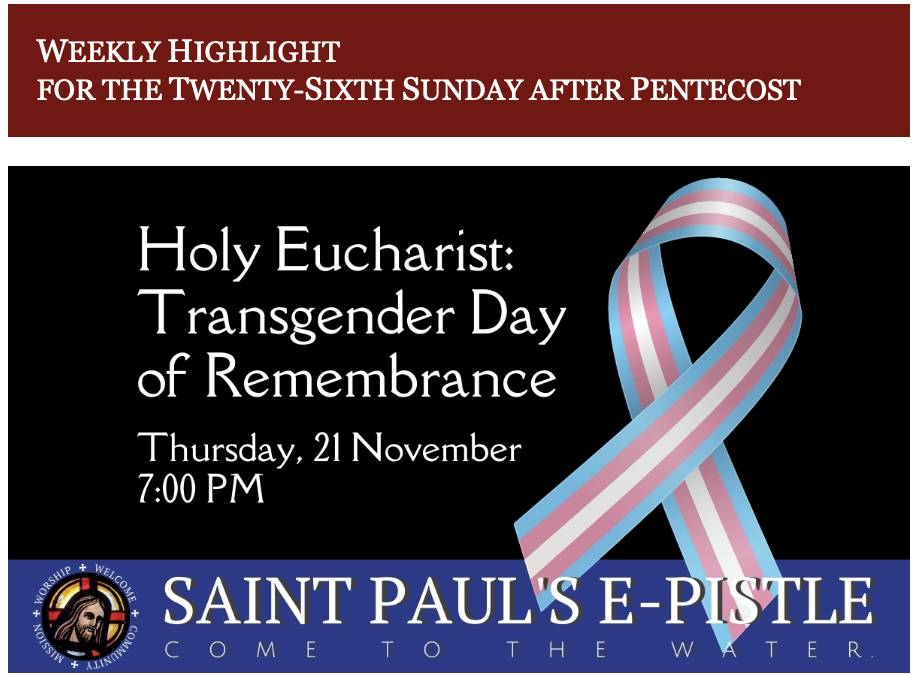 E-pistle for Sunday 17 Nov 2024