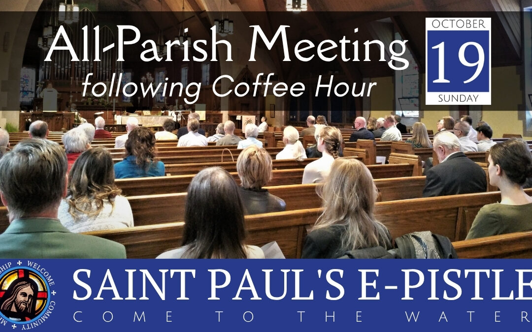 E-pistle for Sunday 19 October 2025