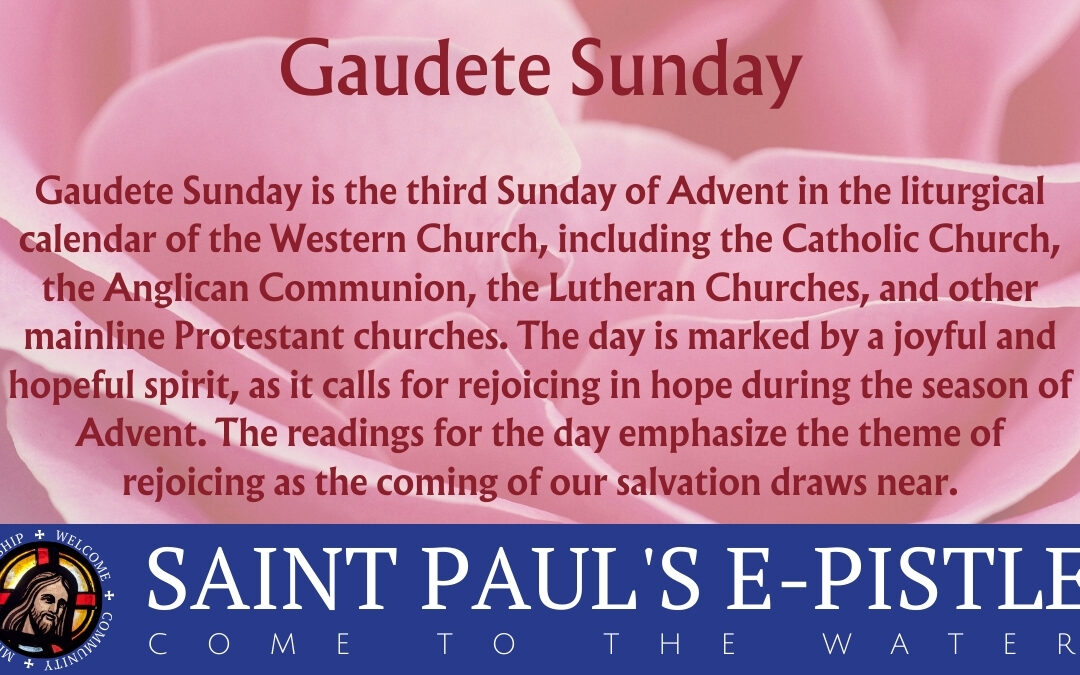 E-pistle for Sunday 14 December 2025