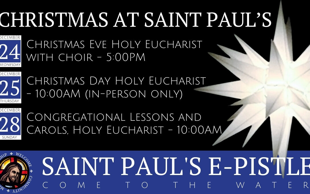 E-pistle for Sunday 21 December 2025